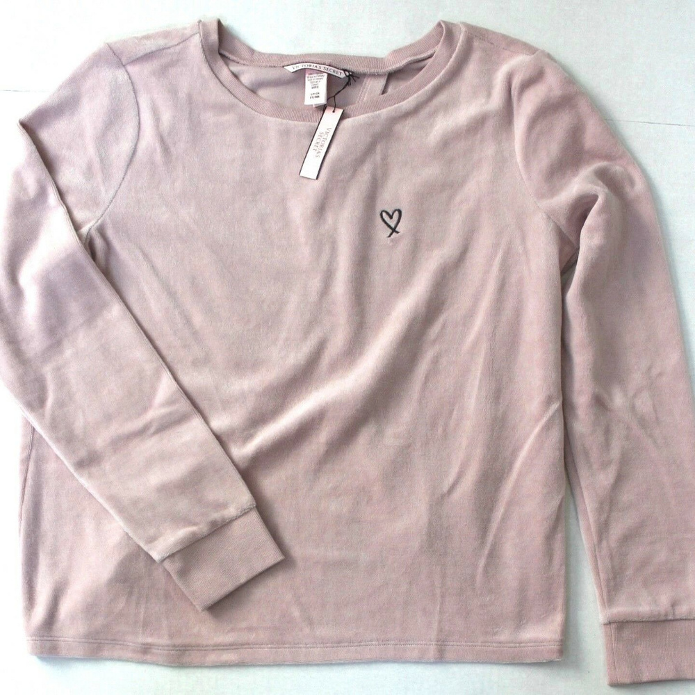 Victoria's Secret Long Sleeve Velvet Velour Tulip Back Pullover Size S
